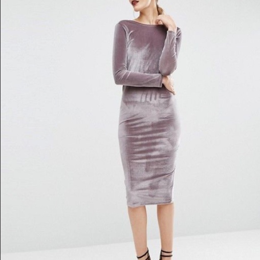 ASOS High Neck, Open Back Velvet dress